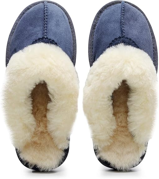 UGG 1978AUS Slippers – Premium Australian Sheepskin, Anti-Slip Fluffy Fur, Ultra-Warm Indoor/Outdoor Comfort