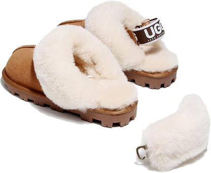 UGG 1978AUS Women’s 3-Way Sheepskin Slippers – Convertible Slingback with Removable Wool Strap, Perfect Gift Choice