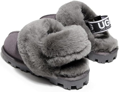 UGG 1978AUS Women’s 3-Way Sheepskin Slippers – Convertible Slingback with Removable Wool Strap, Perfect Gift Choice