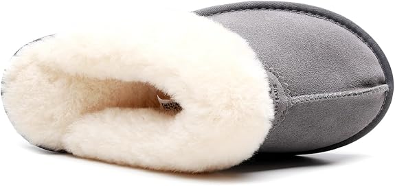 UGG 1978AUS Slippers – Premium Australian Sheepskin, Anti-Slip Fluffy Fur, Ultra-Warm Indoor/Outdoor Comfort
