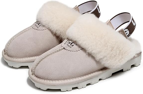 UGG 1978AUS Women’s 3-Way Sheepskin Slippers – Convertible Slingback with Removable Wool Strap, Perfect Gift Choice