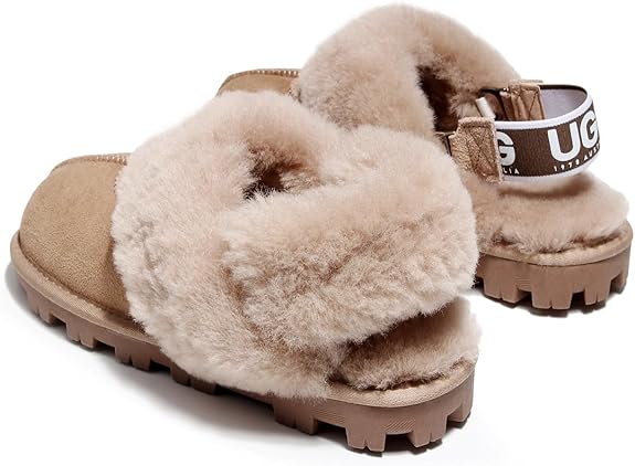 UGG 1978AUS Women’s 3-Way Sheepskin Slippers – Convertible Slingback with Removable Wool Strap, Perfect Gift Choice