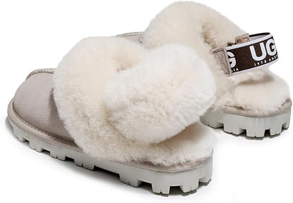 UGG 1978AUS Women’s 3-Way Sheepskin Slippers – Convertible Slingback with Removable Wool Strap, Perfect Gift Choice