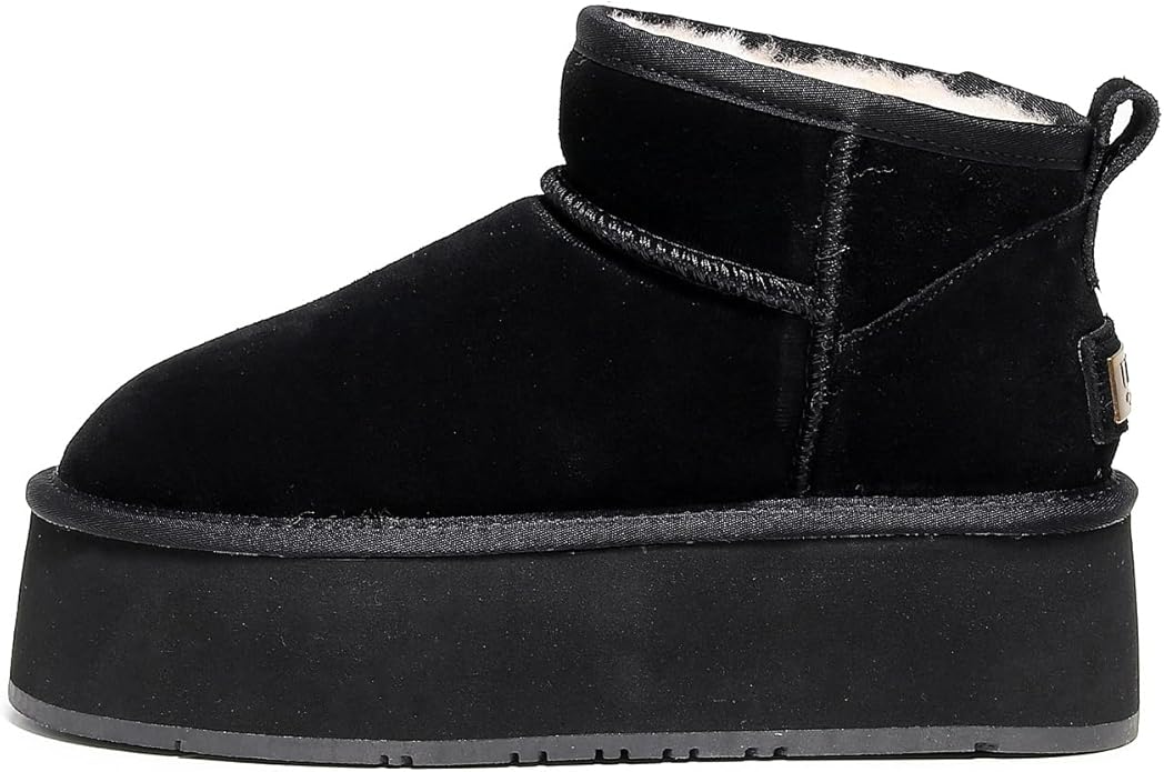 UGG 1978AUS Women’s Ultra Mini Platform Boots – Premium Australian Sheepskin, Water Resistant & Anti-Slip Suede Winter Snow Boots