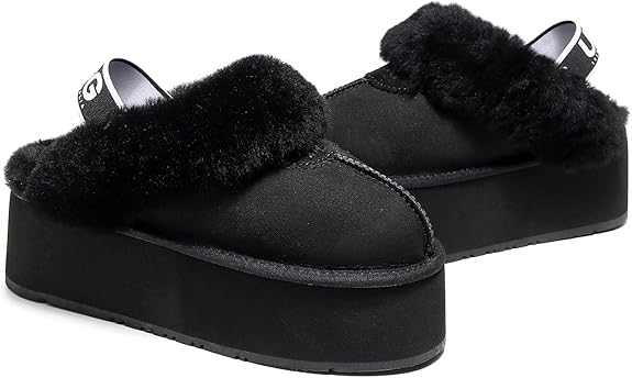 UGG 1978AUS Women's Platform Slippers - Australian Sheepskin with Elastic Ankle Strap
