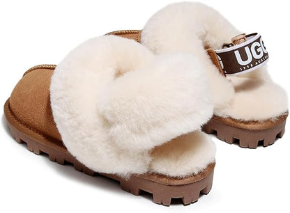 UGG 1978AUS Women’s 3-Way Sheepskin Slippers – Convertible Slingback with Removable Wool Strap, Perfect Gift Choice