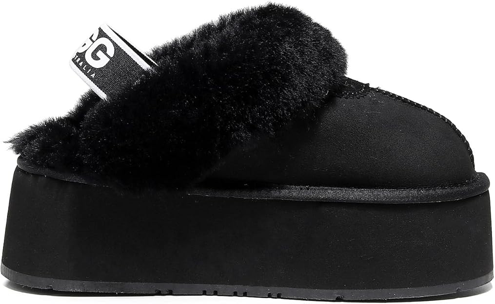 UGG 1978AUS Women's Platform Slippers - Australian Sheepskin with Elastic Ankle Strap