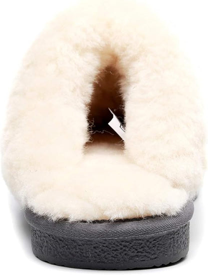 UGG 1978AUS Slippers – Premium Australian Sheepskin, Anti-Slip Fluffy Fur, Ultra-Warm Indoor/Outdoor Comfort