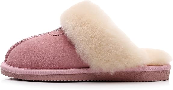UGG 1978AUS Slippers – Premium Australian Sheepskin, Anti-Slip Fluffy Fur, Ultra-Warm Indoor/Outdoor Comfort