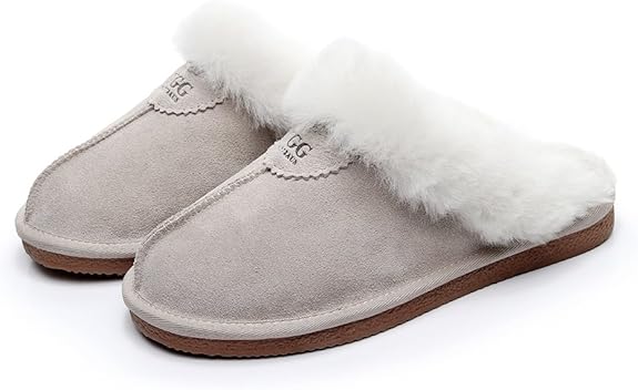 UGG 1978AUS Slippers – Premium Australian Sheepskin, Anti-Slip Fluffy Fur, Ultra-Warm Indoor/Outdoor Comfort