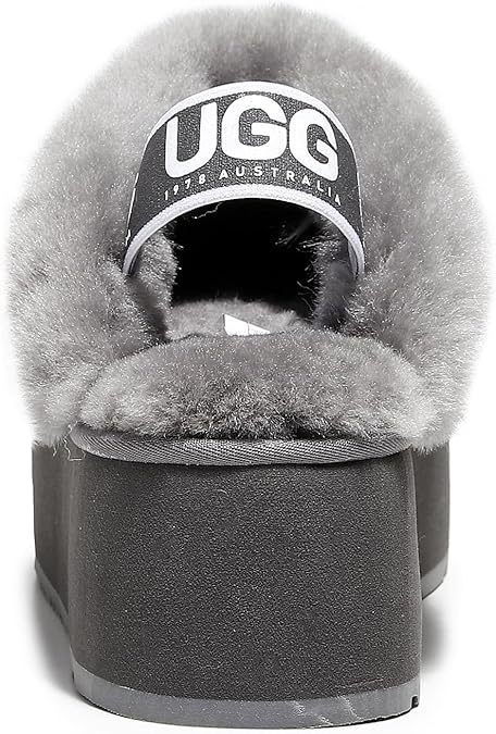 UGG 1978AUS Women's Platform Slippers - Australian Sheepskin with Elastic Ankle Strap