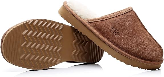 UGG 1978AUS Classic Men’s Slippers – Premium Australian Sheepskin, Anti-Slip & Ultra-Warm Winter Comfort