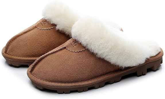 UGG 1978AUS Men’s & Women’s Sheepskin Slippers – Premium Australian Wool, Fluffy Fur & Special Anti-Slip Outsole