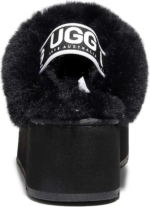 UGG 1978AUS Women's Platform Slippers - Australian Sheepskin with Elastic Ankle Strap