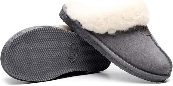 UGG 1978AUS Slippers – Premium Australian Sheepskin, Anti-Slip Fluffy Fur, Ultra-Warm Indoor/Outdoor Comfort