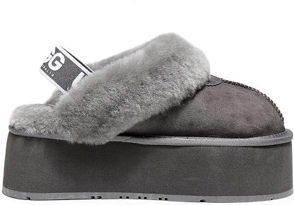 UGG 1978AUS Women's Platform Slippers - Australian Sheepskin with Elastic Ankle Strap