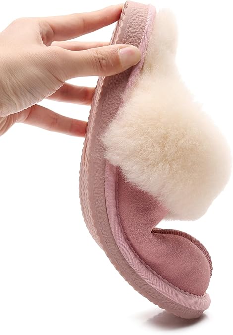 UGG 1978AUS Slippers – Premium Australian Sheepskin, Anti-Slip Fluffy Fur, Ultra-Warm Indoor/Outdoor Comfort