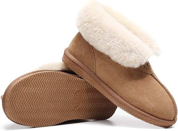 UGG 1978AUS Women’s & Men’s Ankle Slippers – Premium Australian Sheepskin, Anti-Slip, Ultra-Warm & Comfortable
