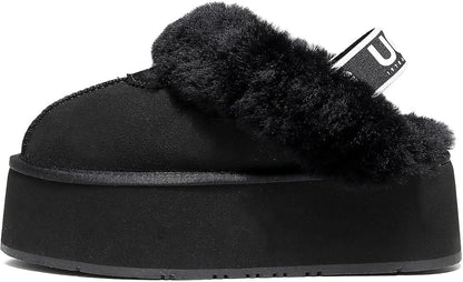 UGG 1978AUS Women's Platform Slippers - Australian Sheepskin with Elastic Ankle Strap