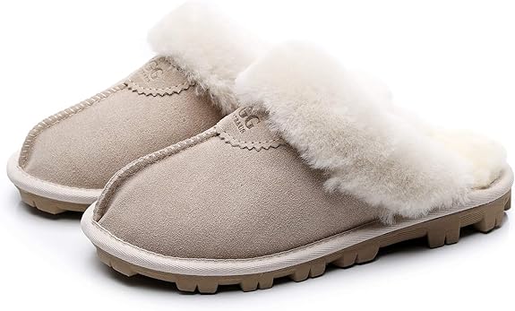 UGG 1978AUS Men’s & Women’s Sheepskin Slippers – Premium Australian Wool, Fluffy Fur & Special Anti-Slip Outsole