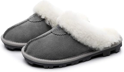 UGG 1978AUS Men’s & Women’s Sheepskin Slippers – Premium Australian Wool, Fluffy Fur & Special Anti-Slip Outsole