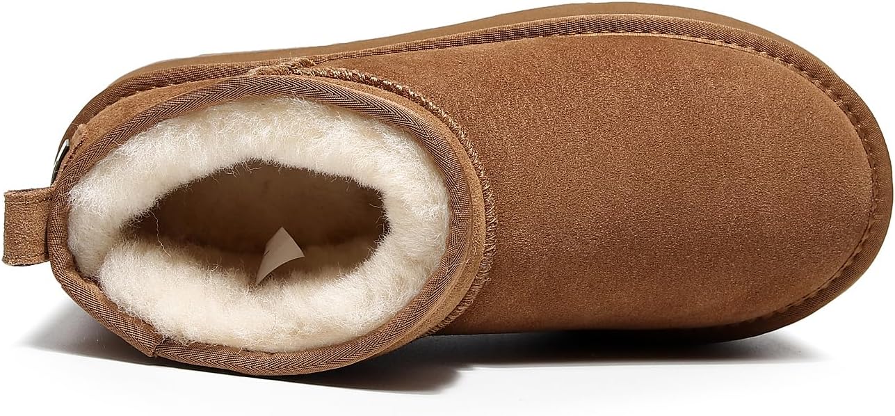 UGG 1978AUS Women’s Ultra Mini Platform Boots – Premium Australian Sheepskin, Water Resistant & Anti-Slip Suede Winter Snow Boots