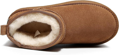 UGG 1978AUS Women’s Ultra Mini Platform Boots – Premium Australian Sheepskin, Water Resistant & Anti-Slip Suede Winter Snow Boots