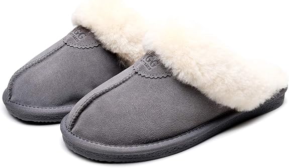 UGG 1978AUS Slippers – Premium Australian Sheepskin, Anti-Slip Fluffy Fur, Ultra-Warm Indoor/Outdoor Comfort