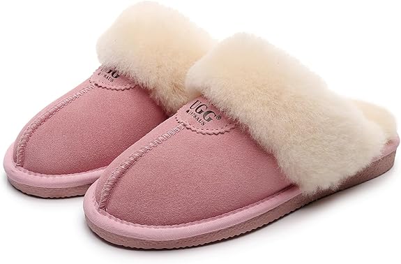 UGG 1978AUS Slippers – Premium Australian Sheepskin, Anti-Slip Fluffy Fur, Ultra-Warm Indoor/Outdoor Comfort