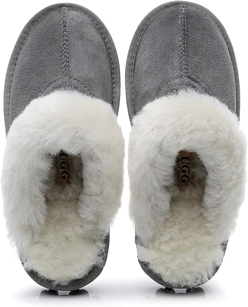 UGG 1978AUS Men’s & Women’s Sheepskin Slippers – Premium Australian Wool, Fluffy Fur & Special Anti-Slip Outsole
