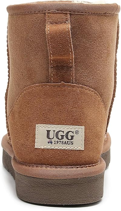 UGG 1978AUS Classic Mini Ankle Boots – Australian Twinface Sheepskin, Water Resistant & Durable Anti-Slip Sole for Men & Women